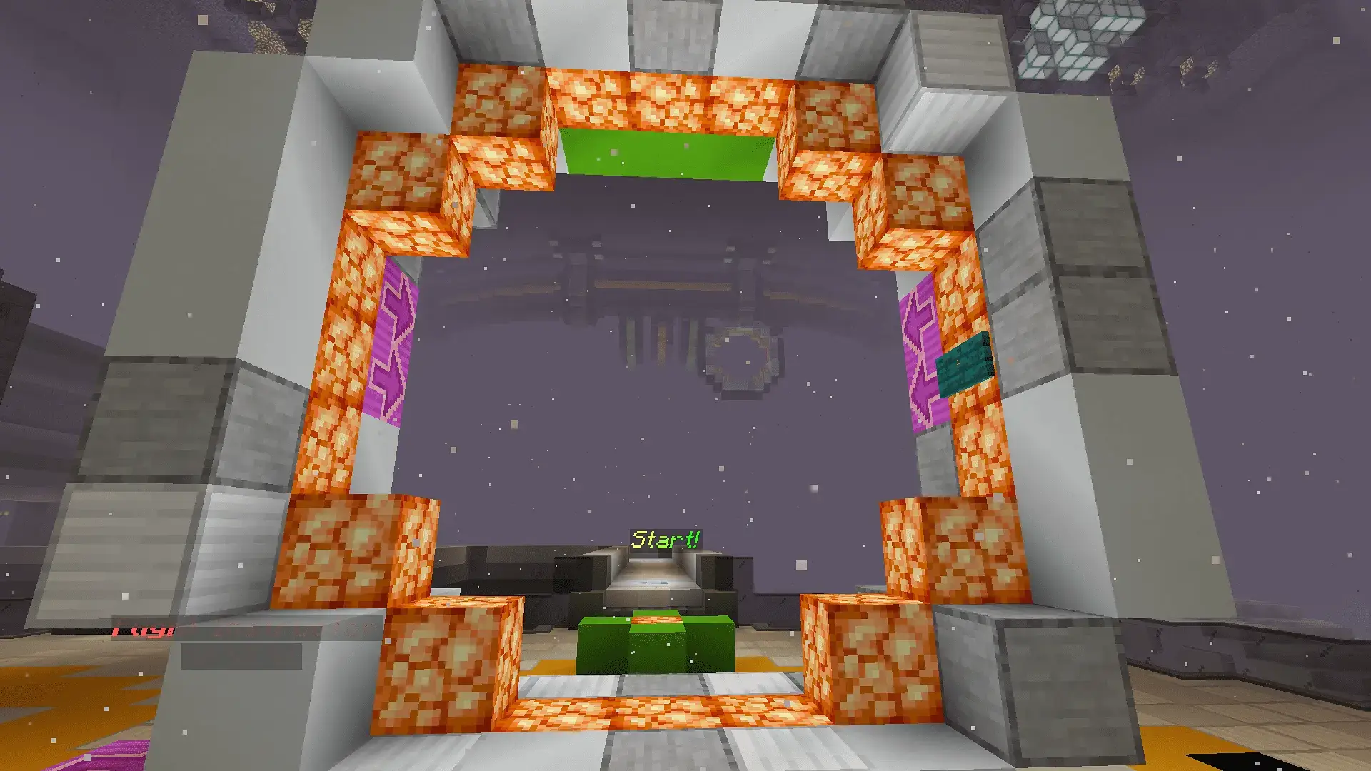 The starting ring of the Martian Elytra Course that takes you on an aerial tour of the Mars landscape.