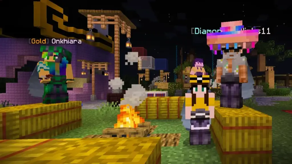 Minecraft characters who attended the July 4 fireworks display on BadWolfMC: An Adult Minecraft Server
