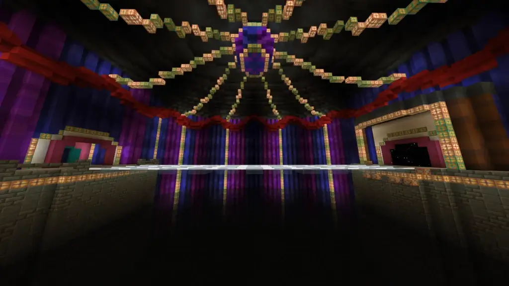 A Minecraft build of the Squid Game Hopscotch Glass Bridge