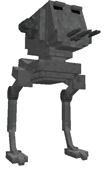 An animated image of an AT-ST in Minecraft