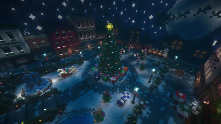 The Winter Town Hide and Seek arena on BadWolfMC: An Adult Minecraft Server