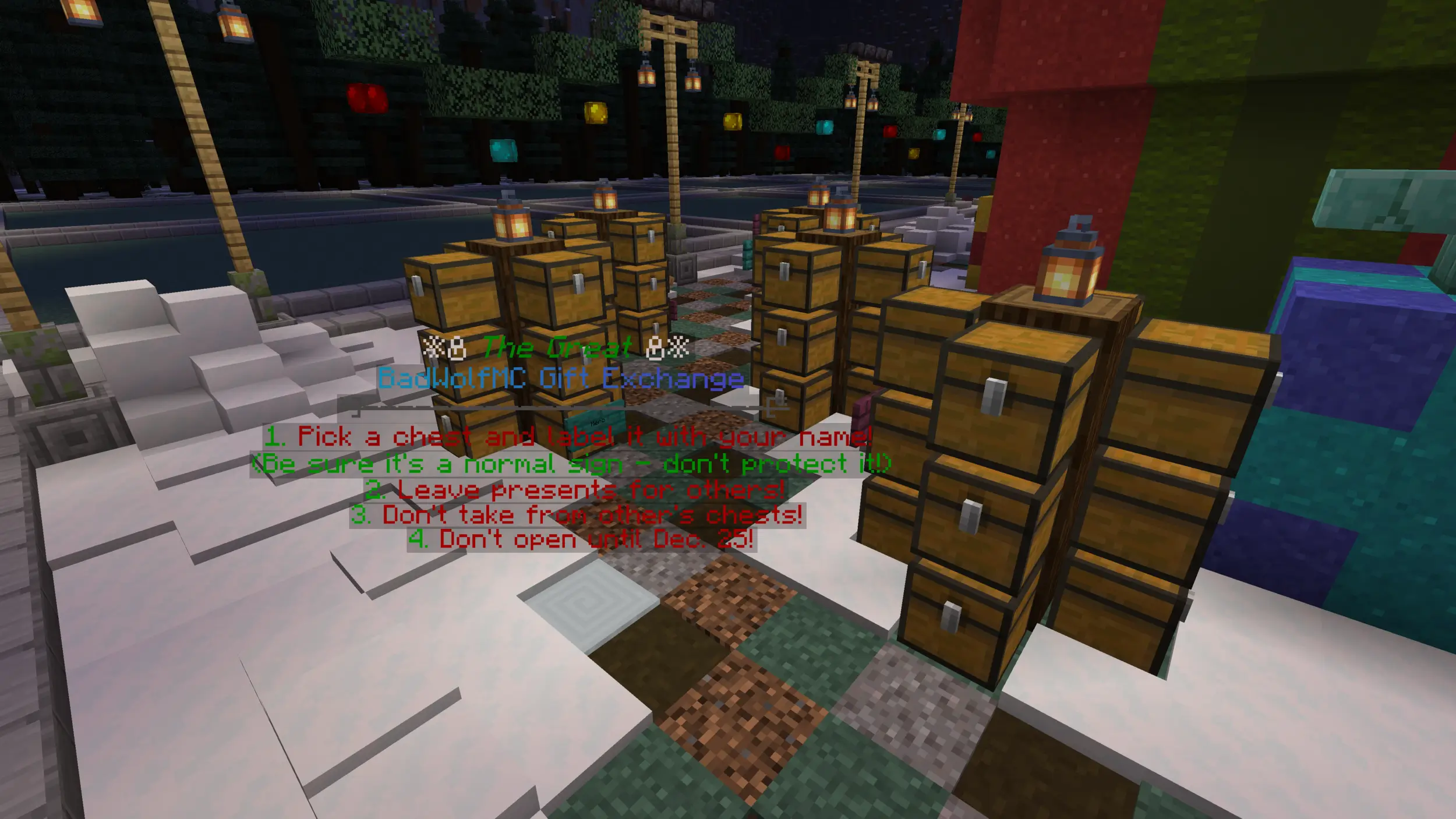 The Gift Exchange on BadWolfMC: An Adult Minecraft Server