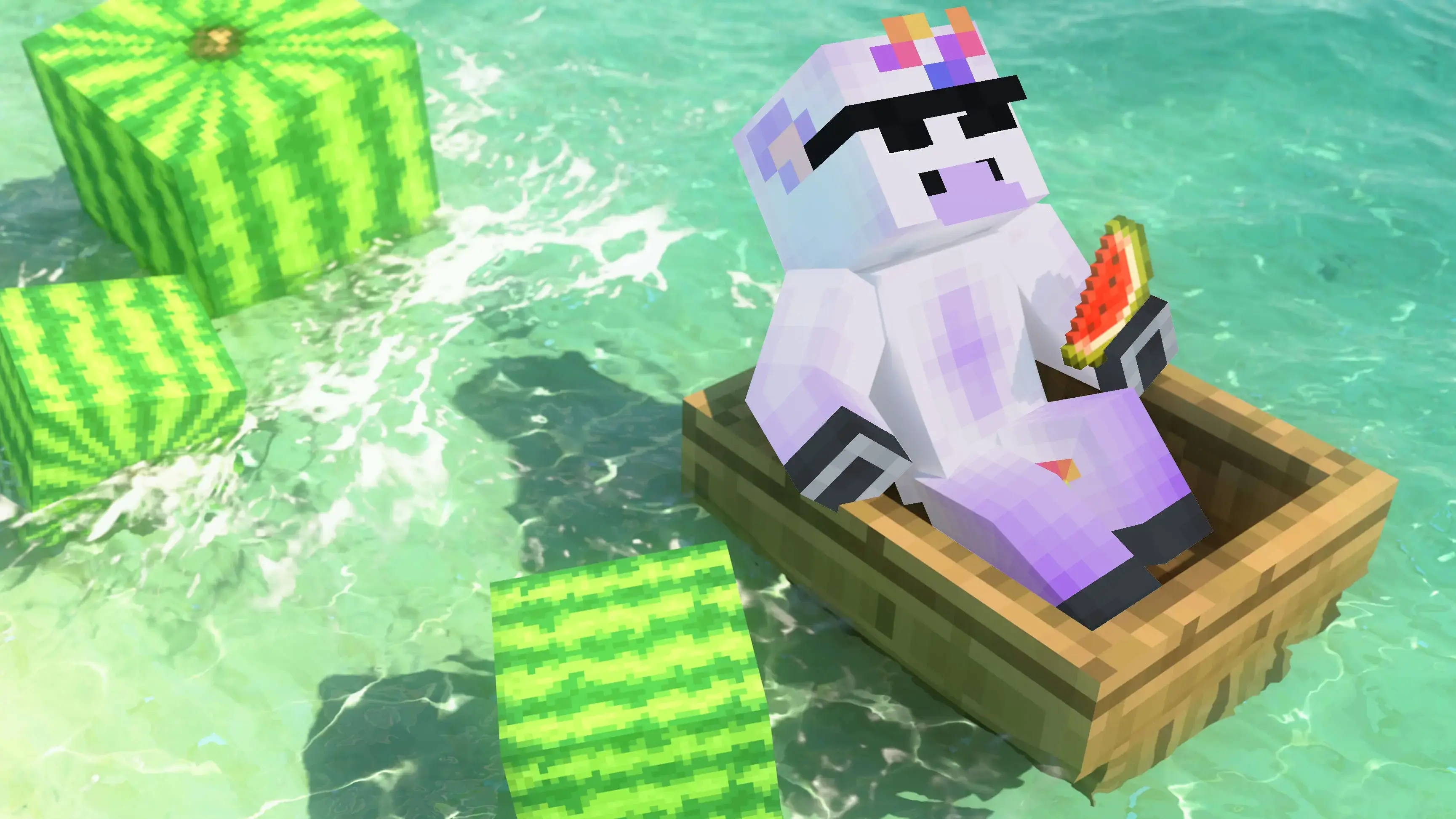 JBizzle Minecraft character relaxing in a boat